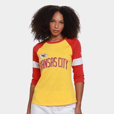 Camiseta Nike NFL Kansas City Chiefs Slub 3Q Raglan Feminina