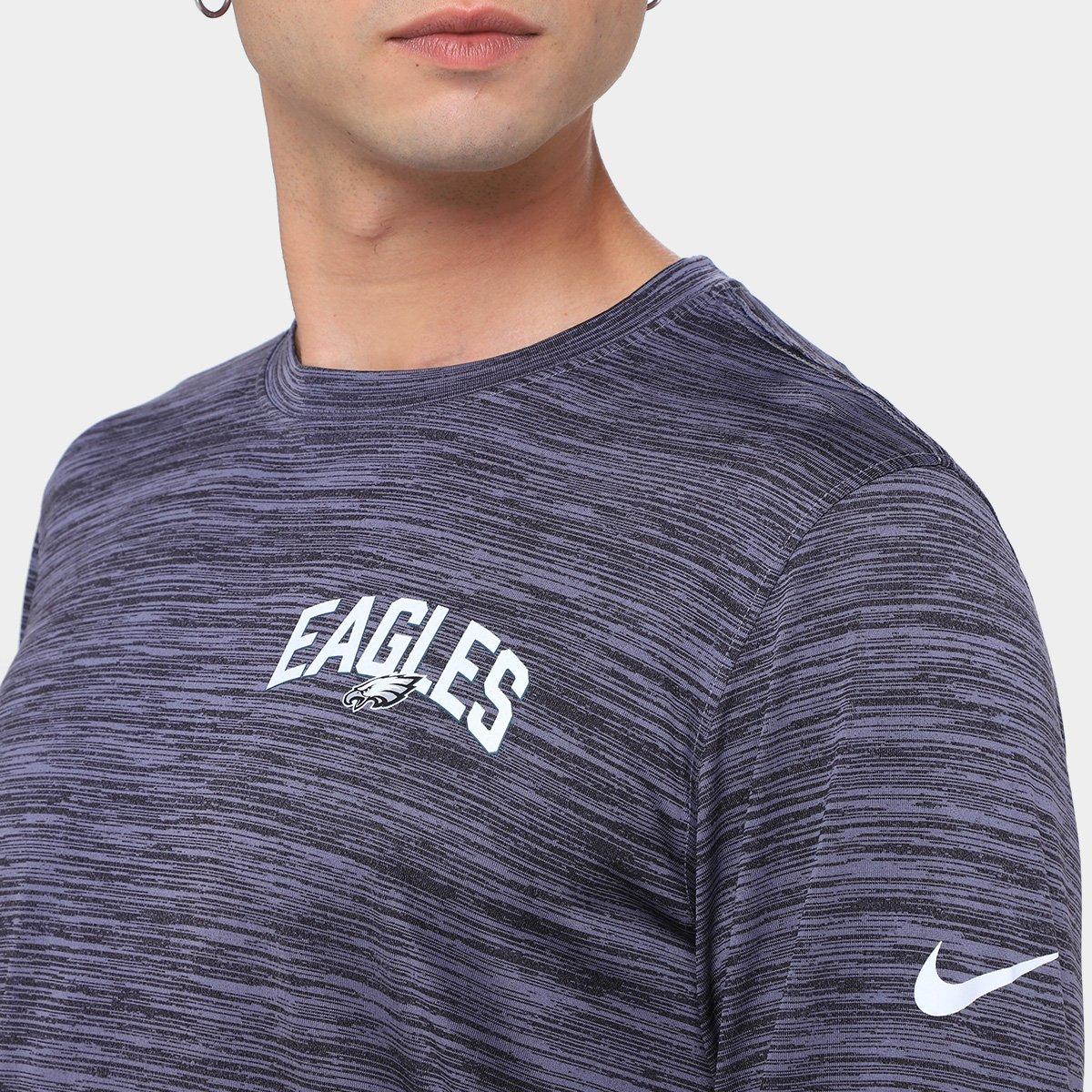 Camiseta Nike Philadelphia Eagles Drop 2 Dri-FIT Team Velocity Manga Longa Masculina - 3
