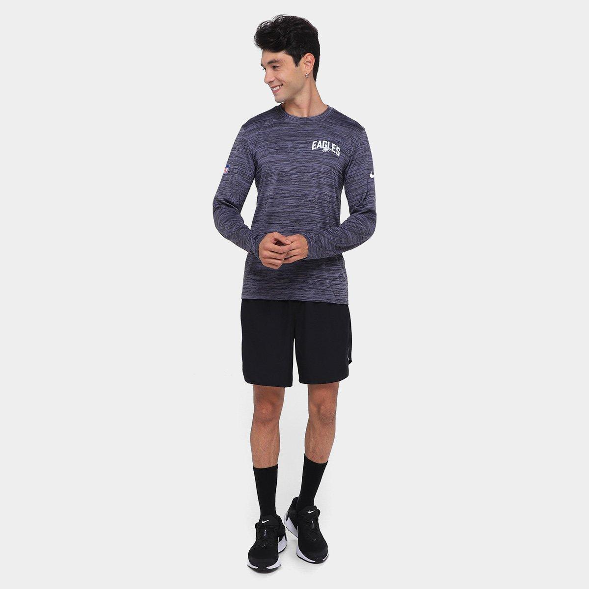 Camiseta Nike Philadelphia Eagles Drop 2 Dri-FIT Team Velocity Manga Longa Masculina - 5