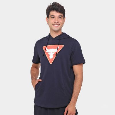 Camiseta Moletom Under Armour Manga Curta Pjt Rock Terry SS com Capuz Masculina