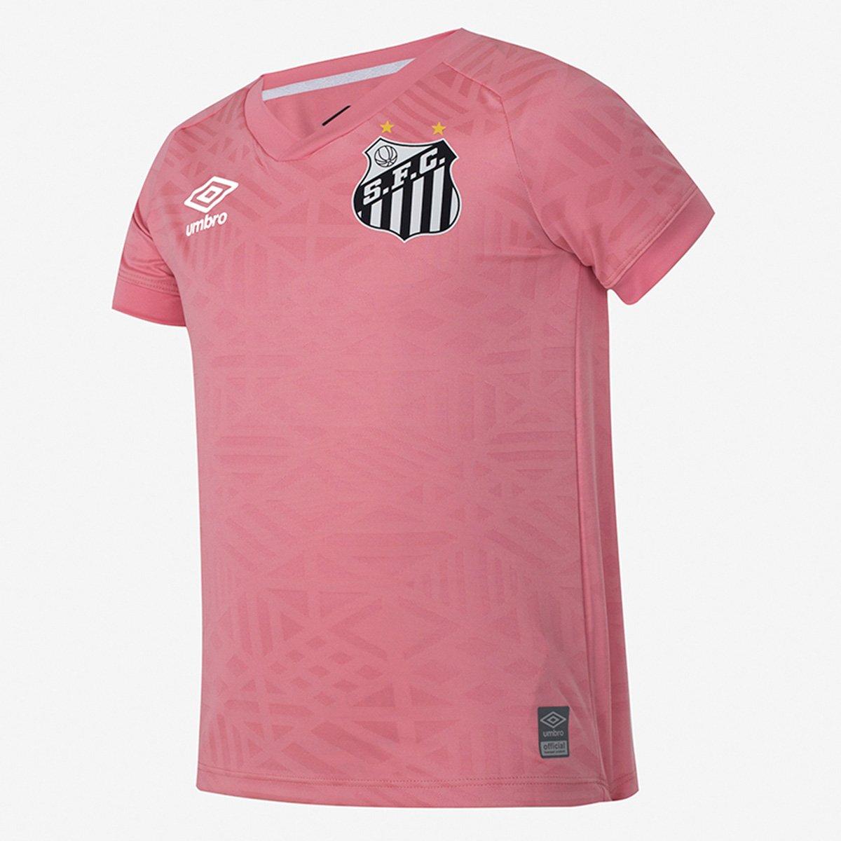 Camisa Infantil Santos Outubro Rosa 22/23 s/nº Torcedor Umbro Feminina - 3