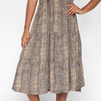 Vestido Volcom Midi Evasê Snakedown - 3