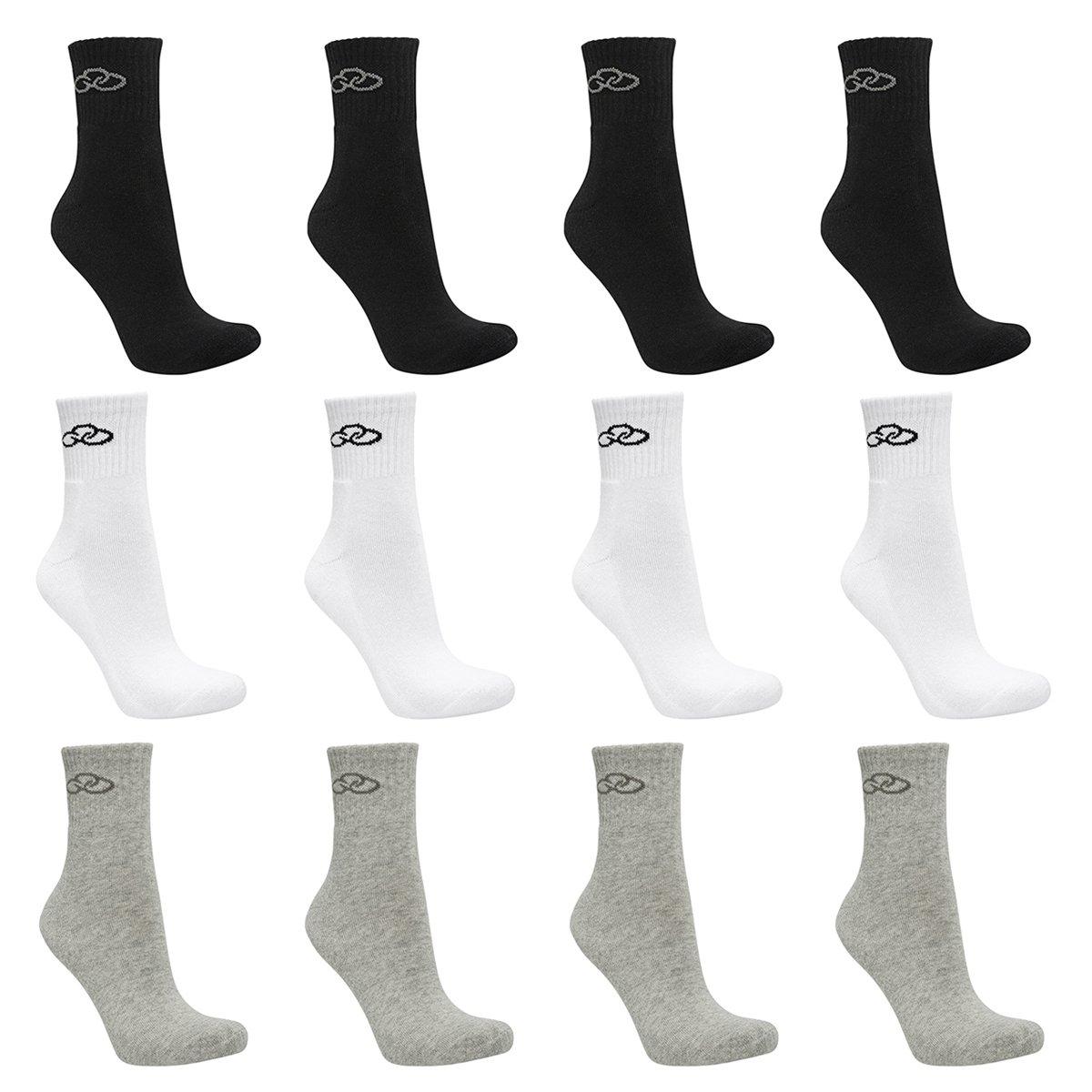 Kit Meia Cano Médio Olympikus 12 Pares Masculina - 1