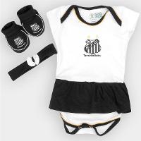 Conjunto Santos Bebê Body + Sapatinho e Laço Menina - 1