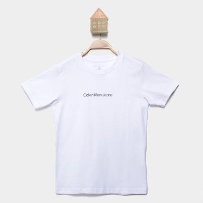 Camiseta Infantil Calvin Klein Logo Centralizado Menino