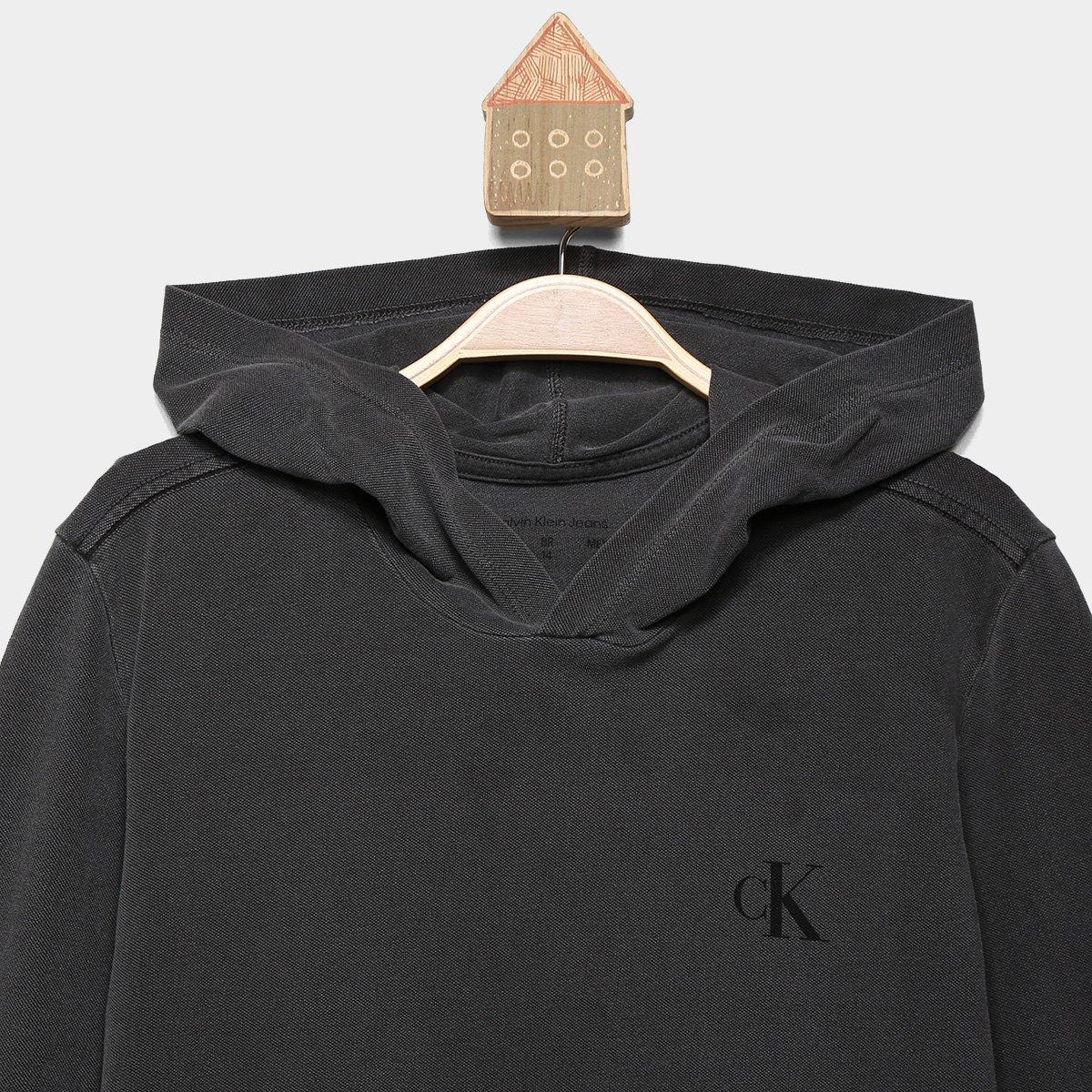 Camiseta Infantil Calvin Klein Monograma Manga Longa Capuz Menino - 2