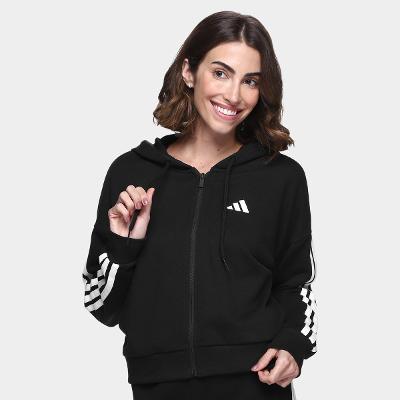 Jaqueta Adidas 3 Stripes Com Capuz Feminina