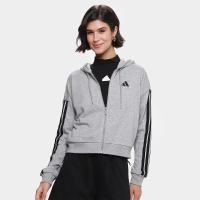 Jaqueta Adidas 3 Stripes Com Capuz Feminina