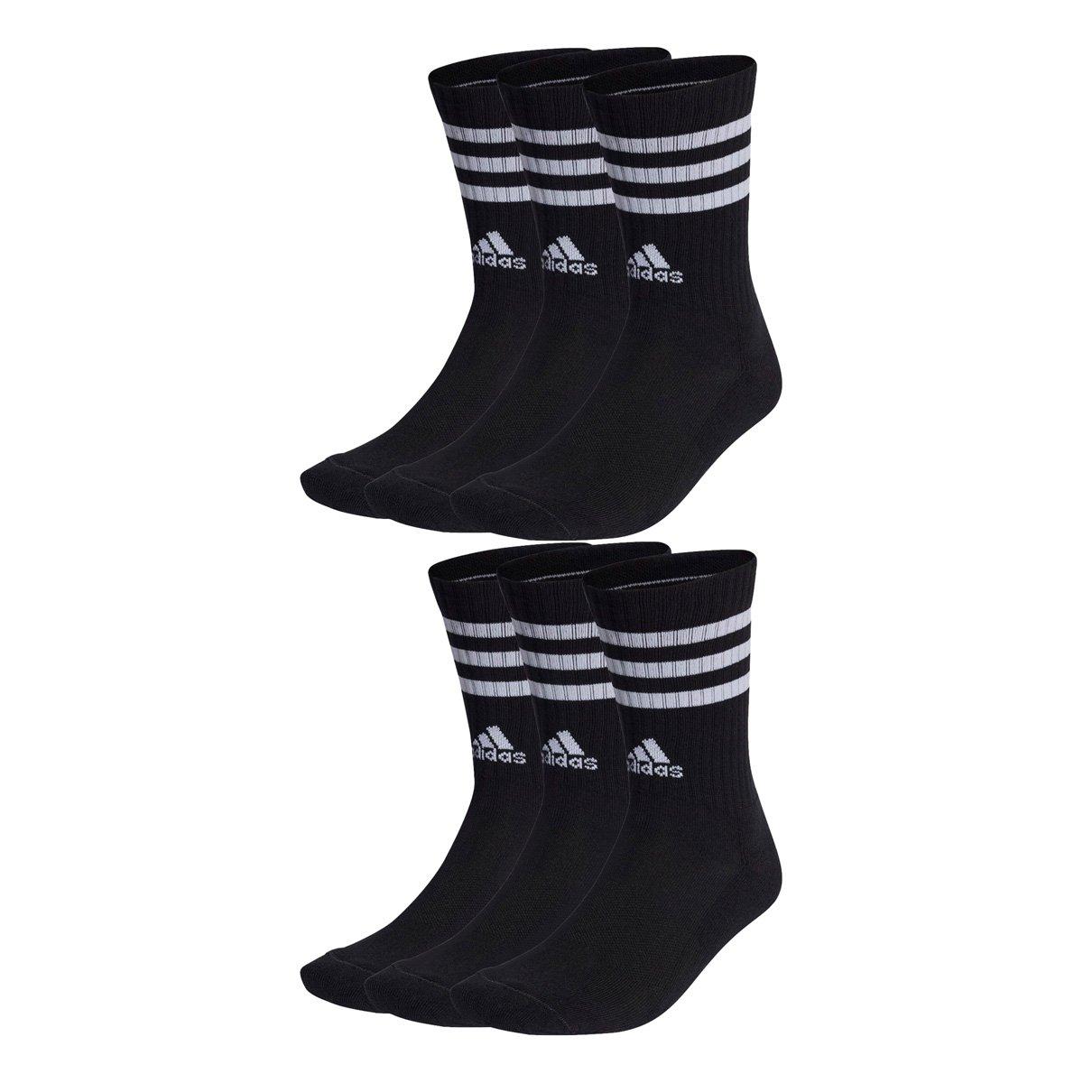 Kit Meia Adidas Cano Alto 6 Listras c/ 6 Pares - 1