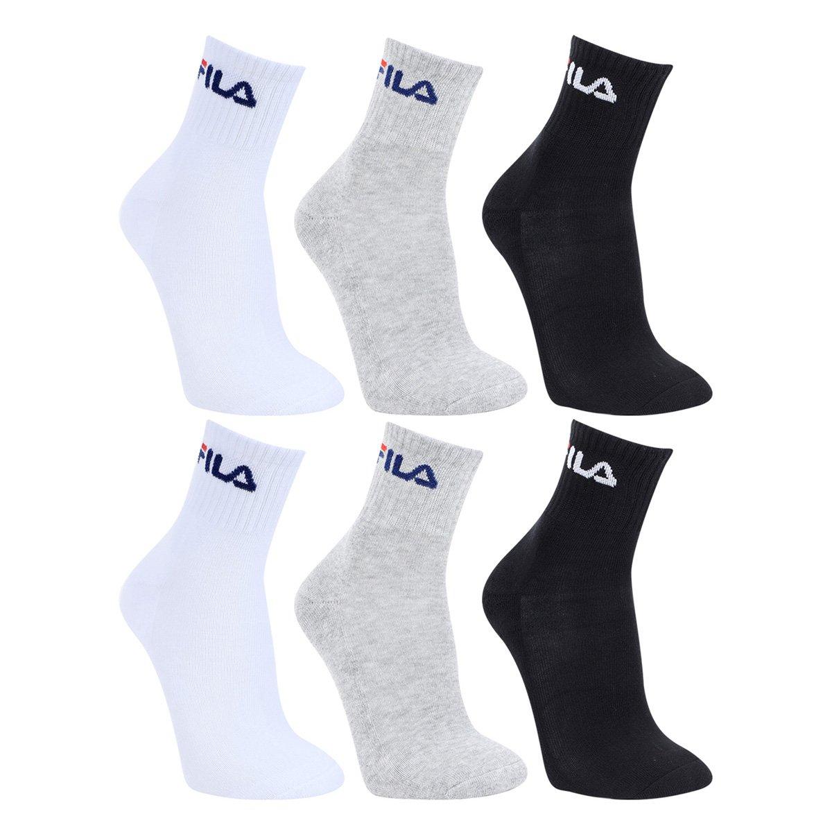 Kit Meias Fila Cano Médio Logo 6 pares - 1