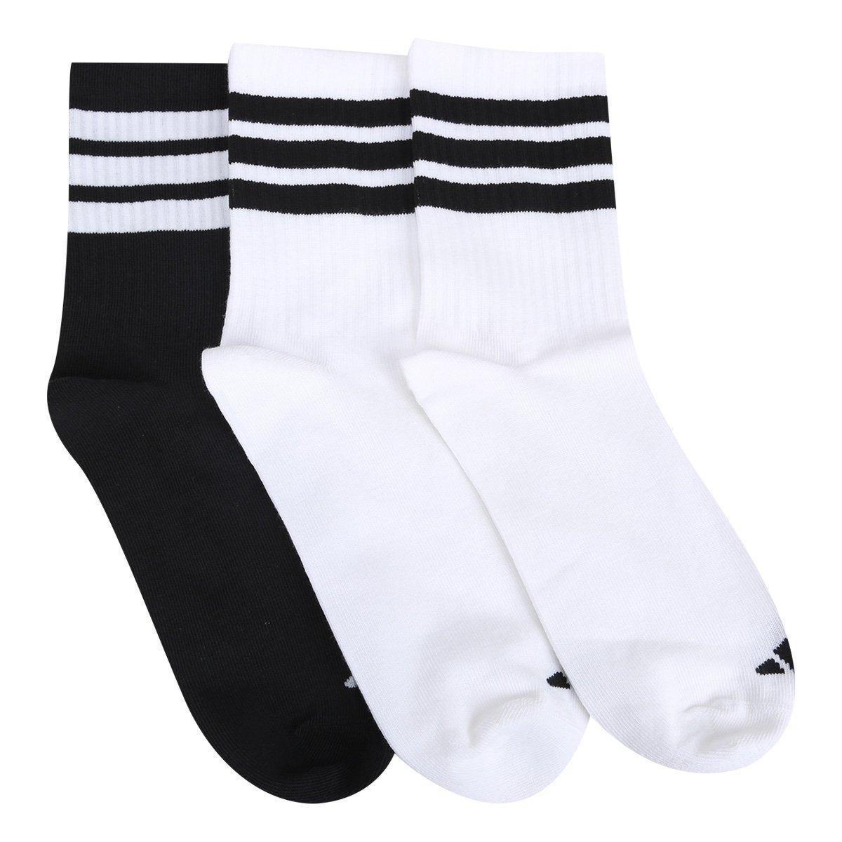Kit Meia Infantil Adidas Crew Com 3 Pares - 4
