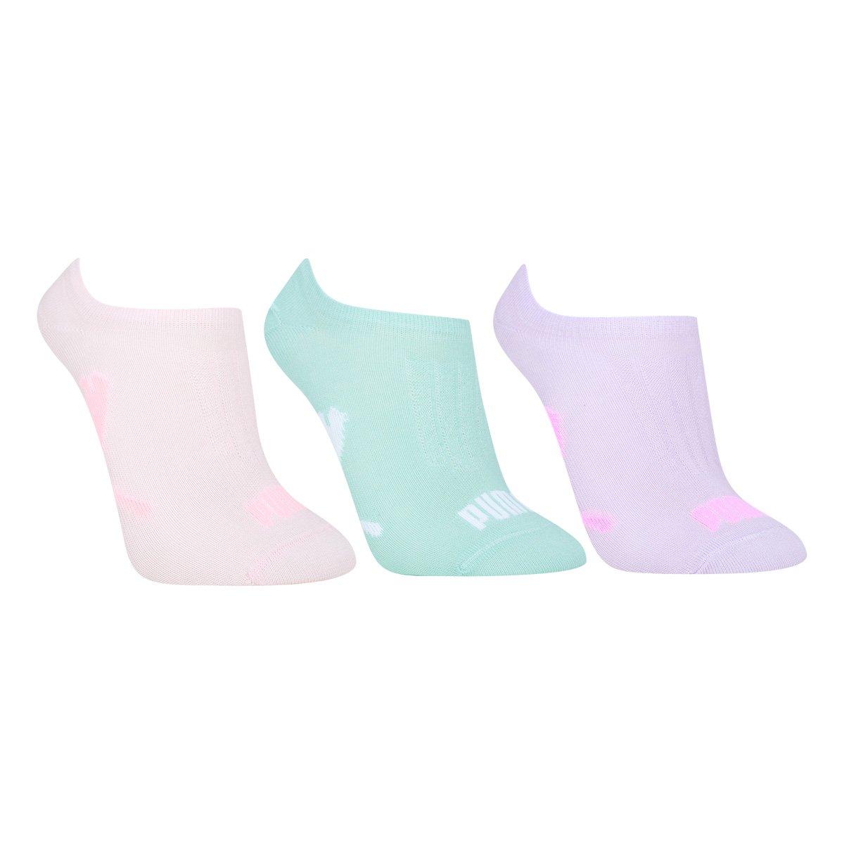 Kit Meia Puma Invisível Esportiva C/ 3 Pares Feminina - 1