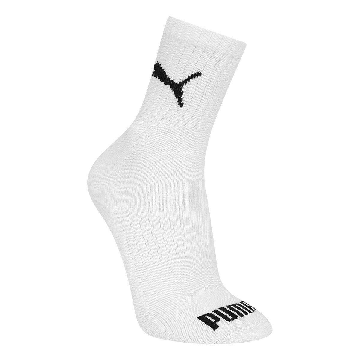 Kit Meia Puma Cano Médio Esportiva Sola Atoalhada C/ 3 Pares Masculina - 2