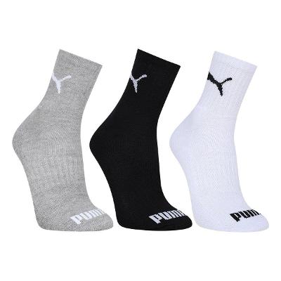 Kit Meia Puma Cano Médio Esportiva Sola Atoalhada C/ 3 Pares Masculina