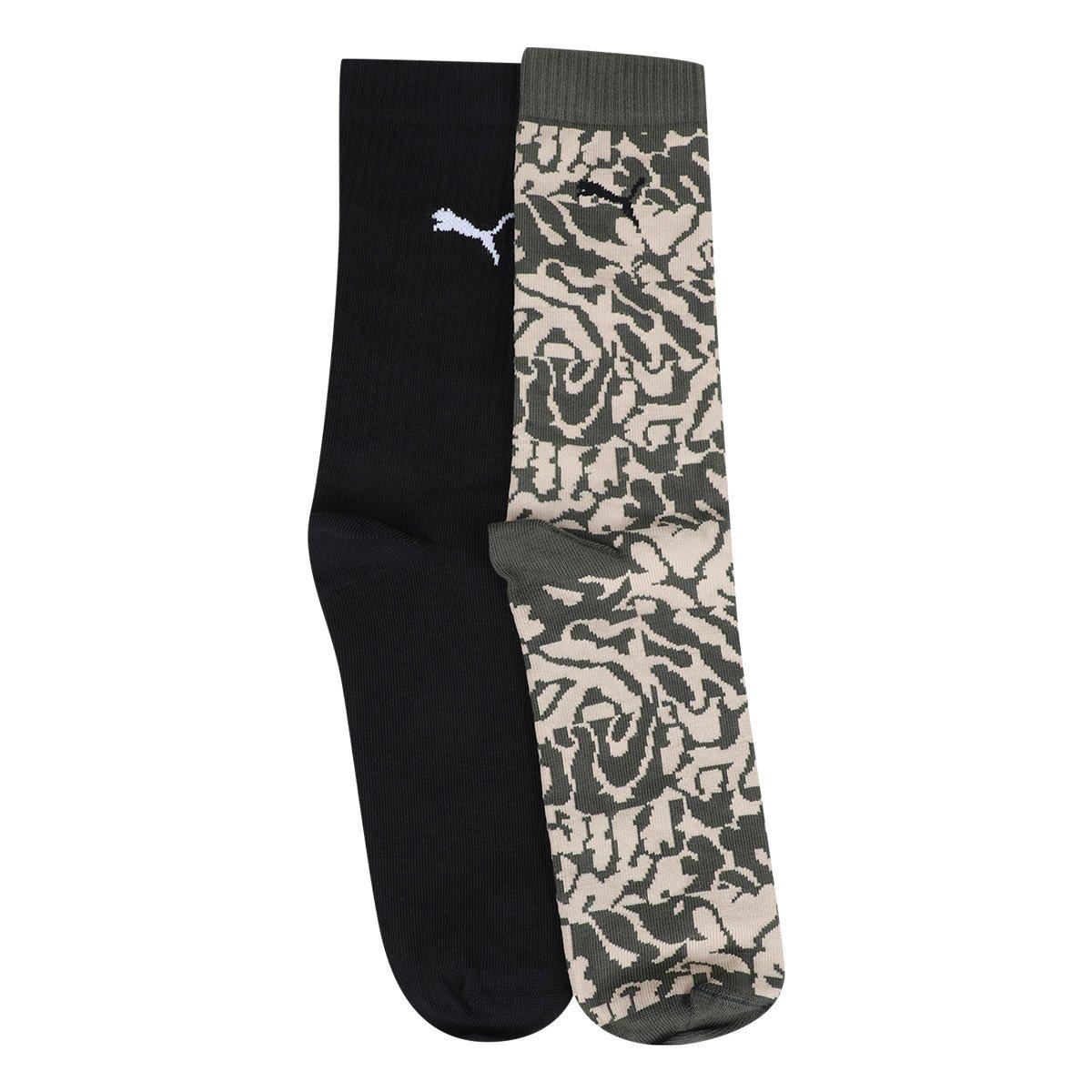 Kit Meia Puma Cano Longo Esportiva C/ 2 Pares Masculina - 4