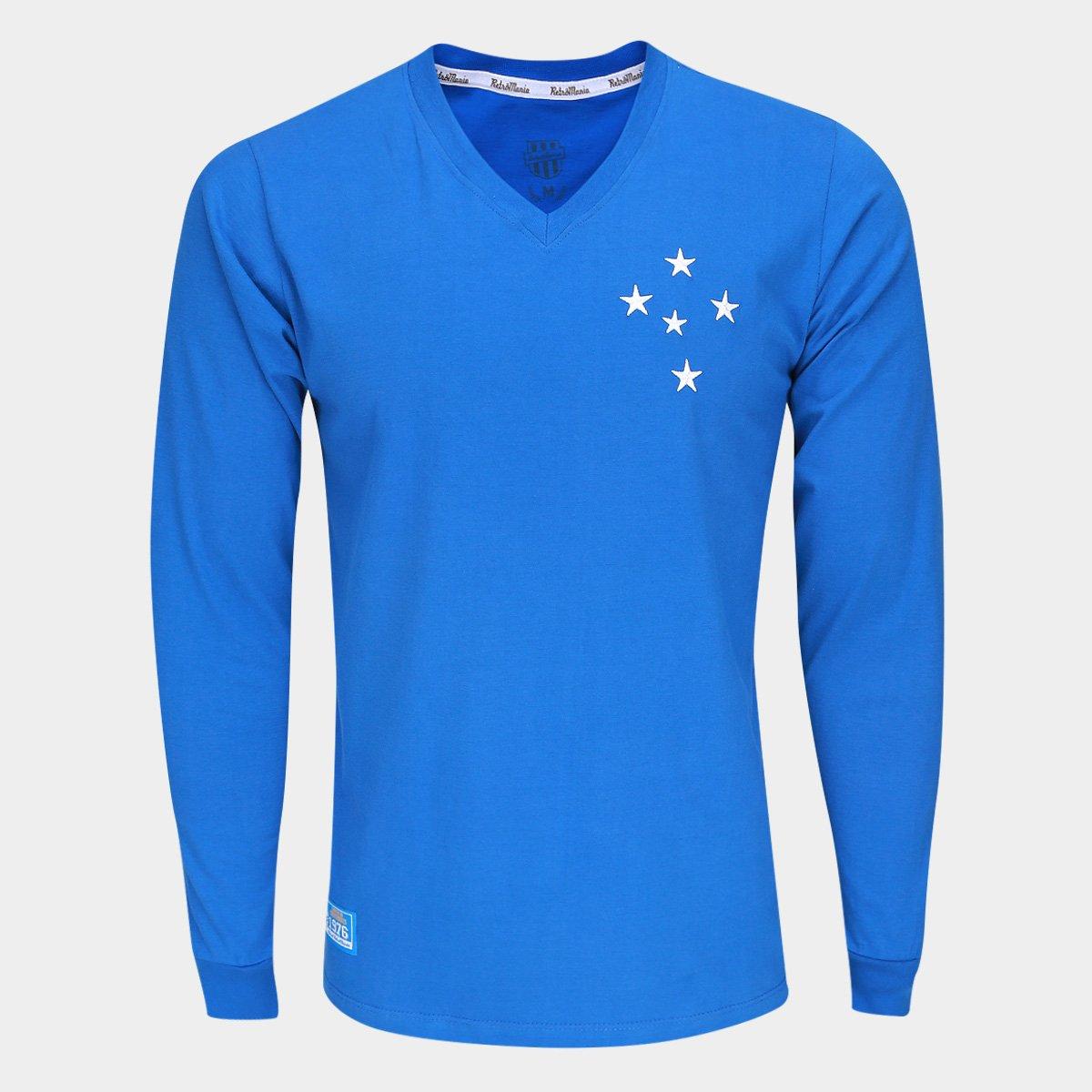 Camisa Cruzeiro RetrôMania Libertadores 1976 Manga Longa Masculina - 1