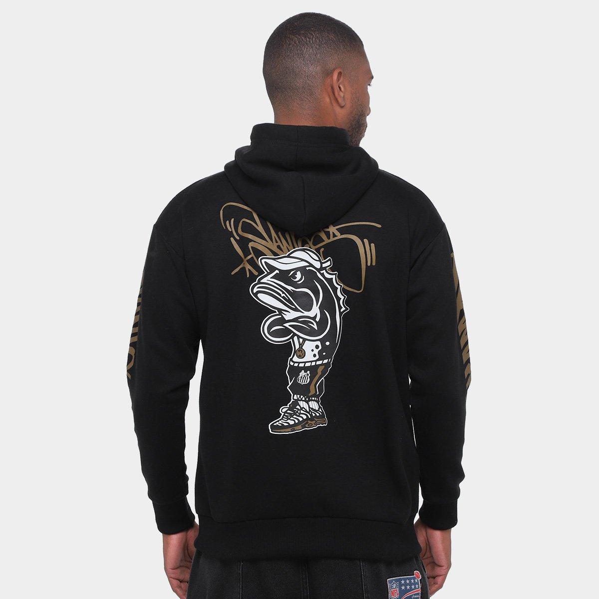 Moletom Com Capuz Santos Futebol e Arte Masculino - 2