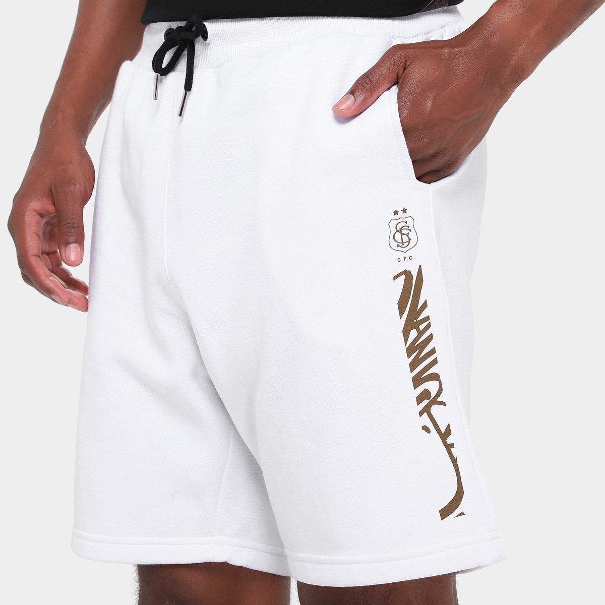 Bermuda de Moletom Santos Futebol Arte Masculina - 3
