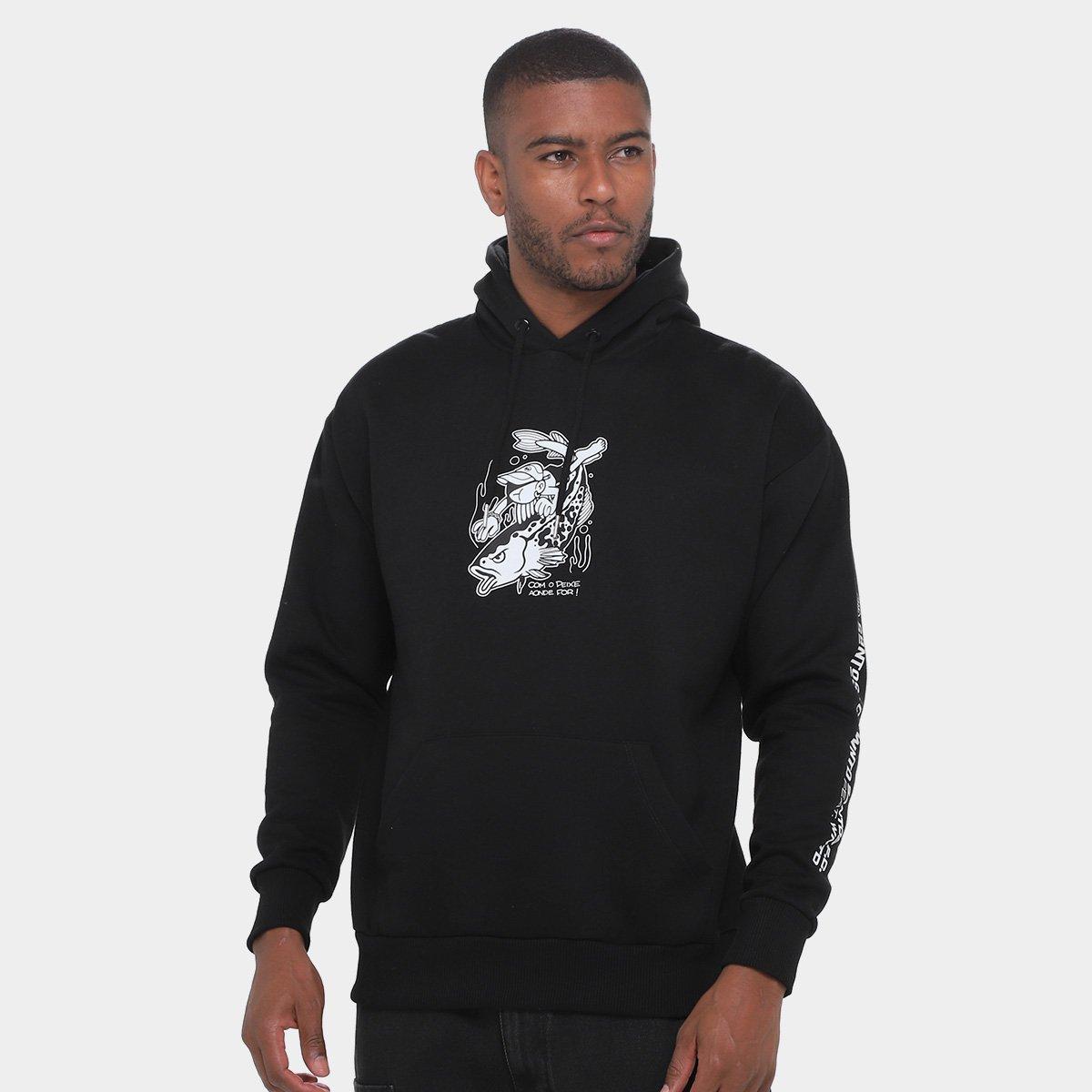 Moletom Com Capuz Santos Com Peixe Aonde For Masculino - 1
