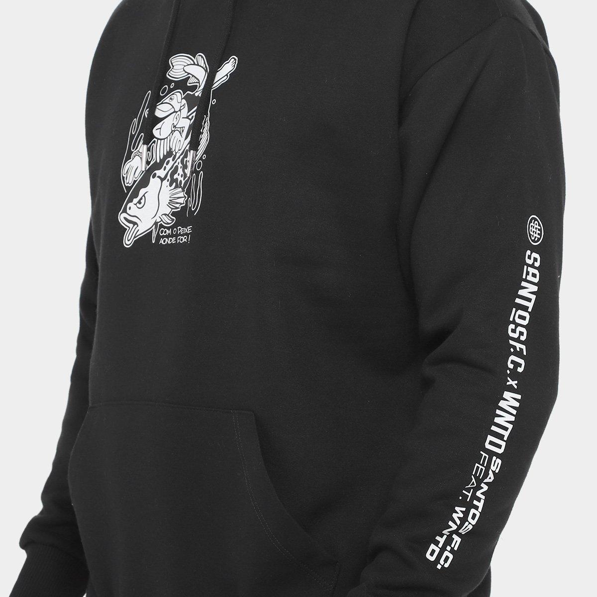 Moletom Com Capuz Santos Com Peixe Aonde For Masculino - 4