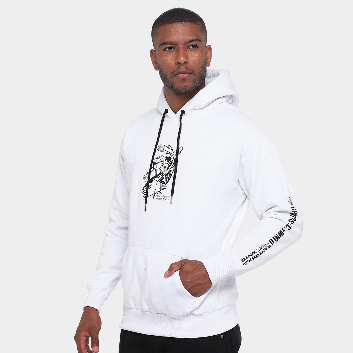 Moletom Com Capuz Santos Com Peixe Aonde For Masculino - 1