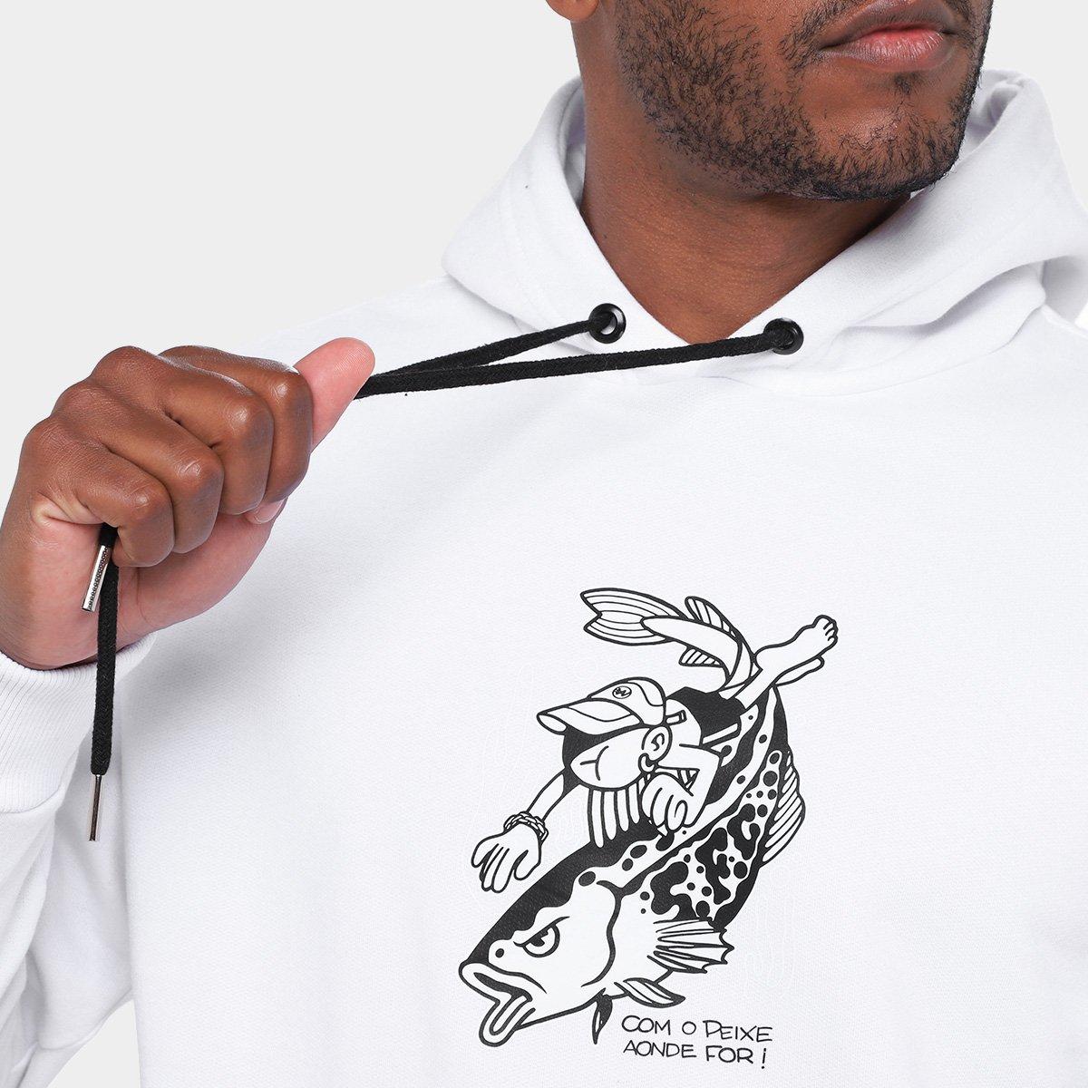 Moletom Com Capuz Santos Com Peixe Aonde For Masculino - 3