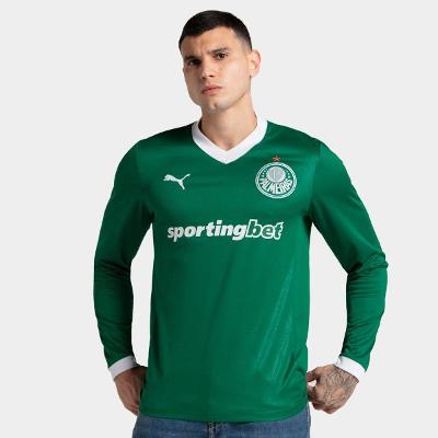 Camisa Manga Longa Palmeiras I 25/26 Torcedor Puma Masculina
