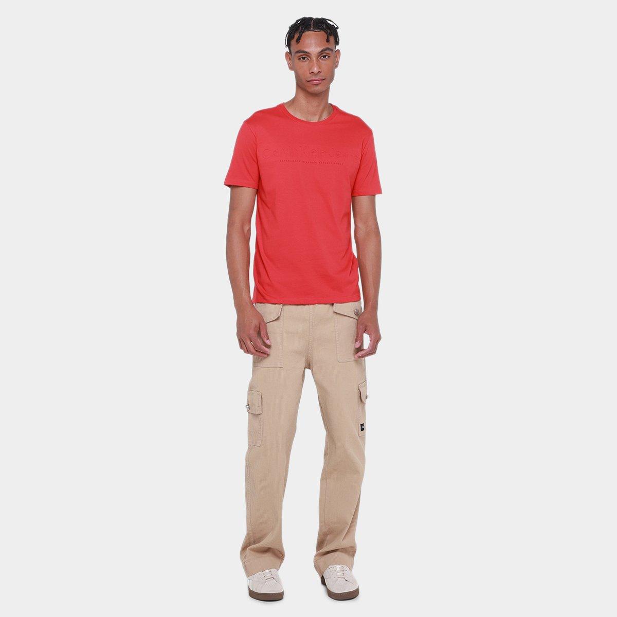 Camiseta Calvin Klein Embossed Minimal Logo Masculina - 4