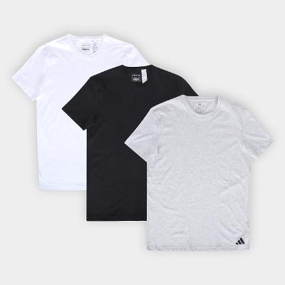 Kit Camiseta Adidas Básicas 3 Peças Masculino