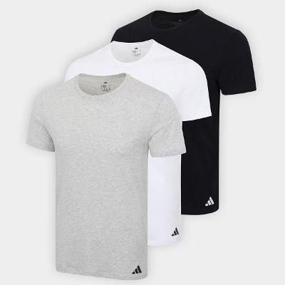 Kit Camiseta Adidas Básicas 3 Peças Masculino