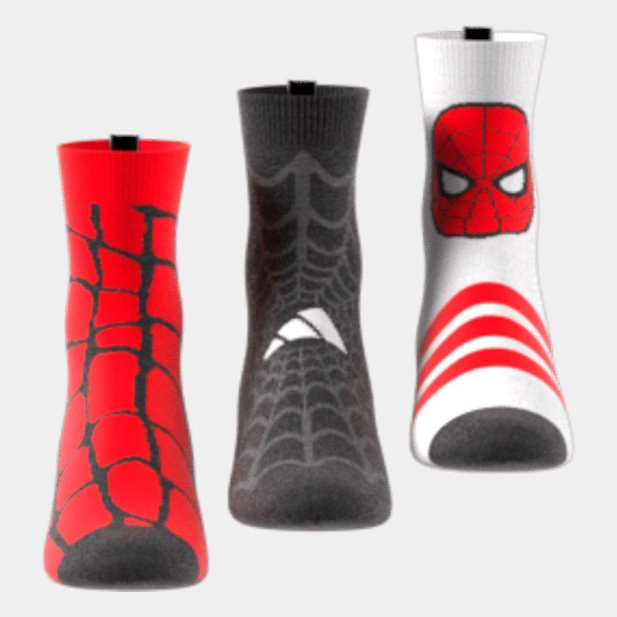 Kit Meia Infantil Adidas Homem-Aranha Com 3 Pares - 1