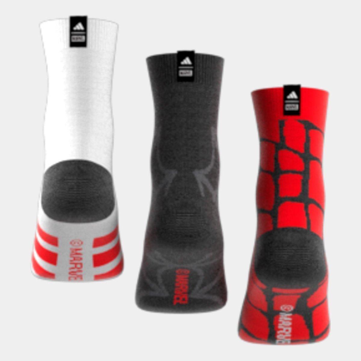 Kit Meia Infantil Adidas Homem-Aranha Com 3 Pares - 2