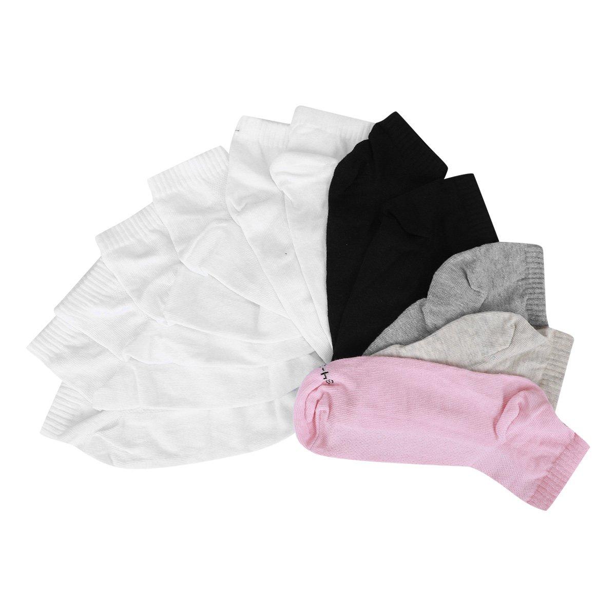 Kit Meia Cano Baixo Cia da Meia 12 Pares Feminina - 7