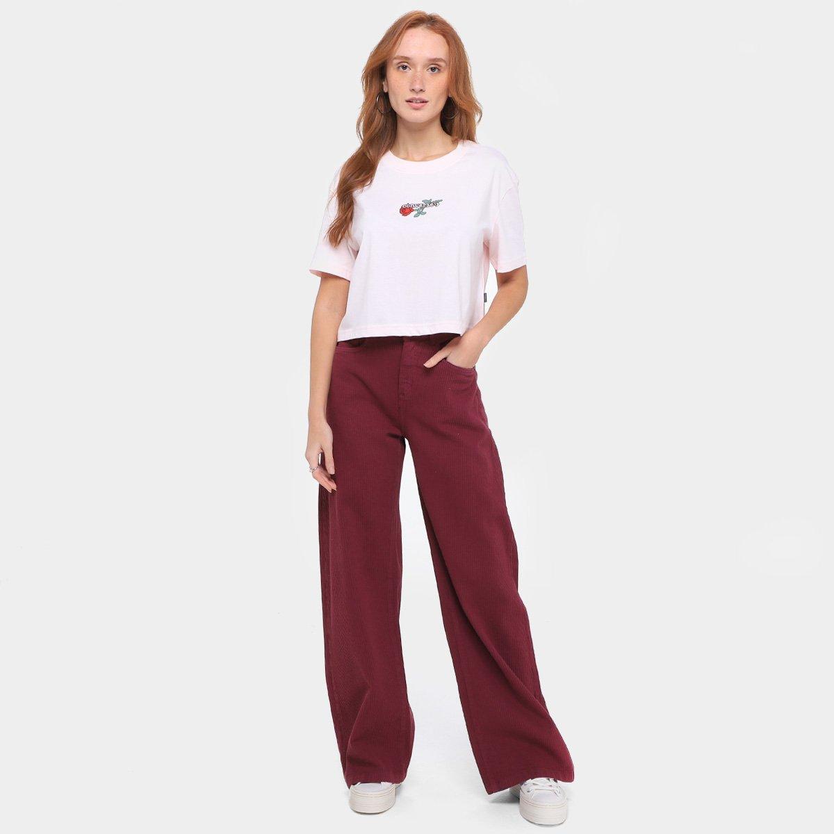 Camiseta Converse Cropped Overs Love Me Feminina - 4