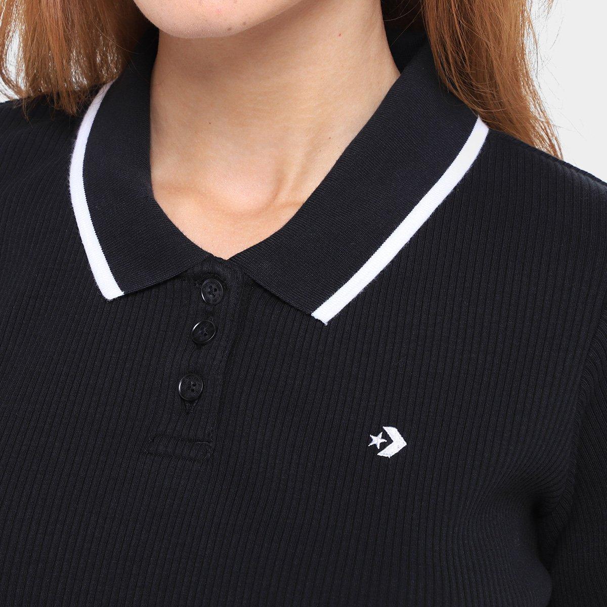 Camiseta Converse Slim Polo Top Feminina - 3