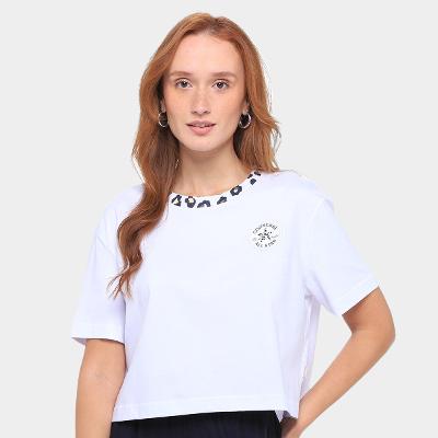 Camiseta Converse Cropped Patch Leopard Feminina
