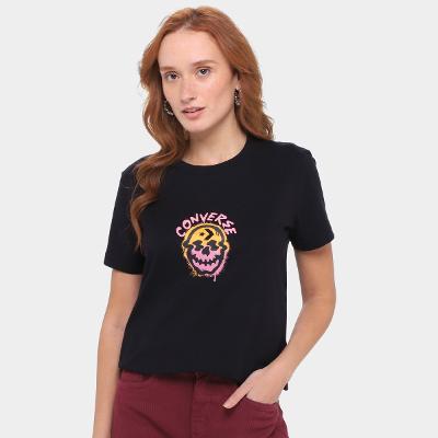 Camiseta Converse Spray Skull Baby Feminina