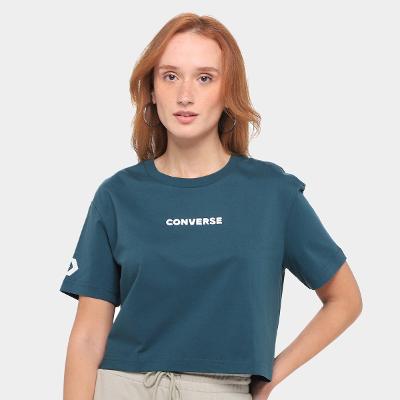 Camiseta Converse Cropped Puff Oversized Feminina
