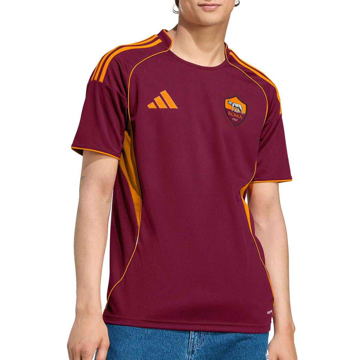 Camisa Roma Home 25/26 s/n Torcedor Adidas Masculina - 3