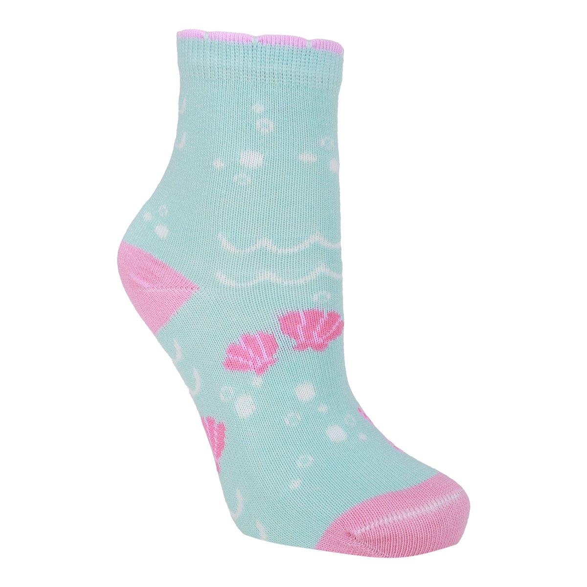 Kit Meia Cano Médio Infantil Cia Da Meia 6 Pares Menina - 5