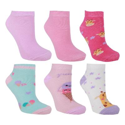 Kit Meia Cano Curto Infantil Cia Da Meia 6 Pares Menina