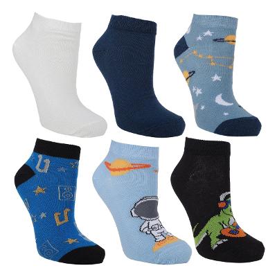 Kit Meia Cano Curto Infantil Cia Da Meia 6 Pares Menino