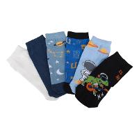 Kit Meia Cano Curto Infantil Cia Da Meia 6 Pares Menino - 8