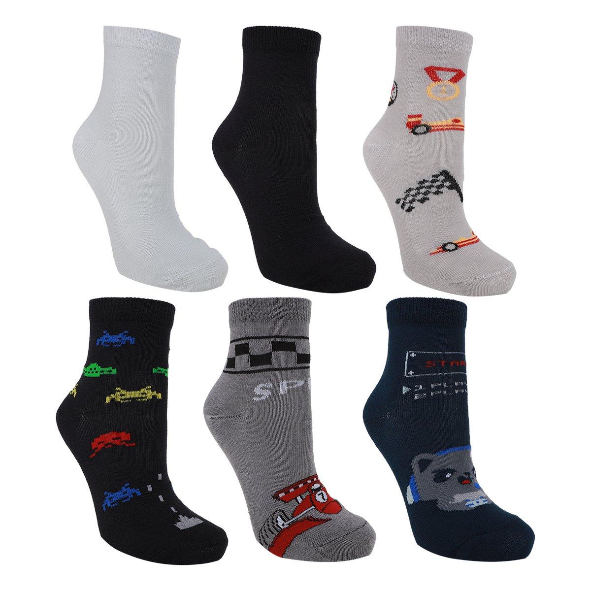 Kit Meia Cano Médio Infantil Cia Da Meia 6 Pares Menino - 1