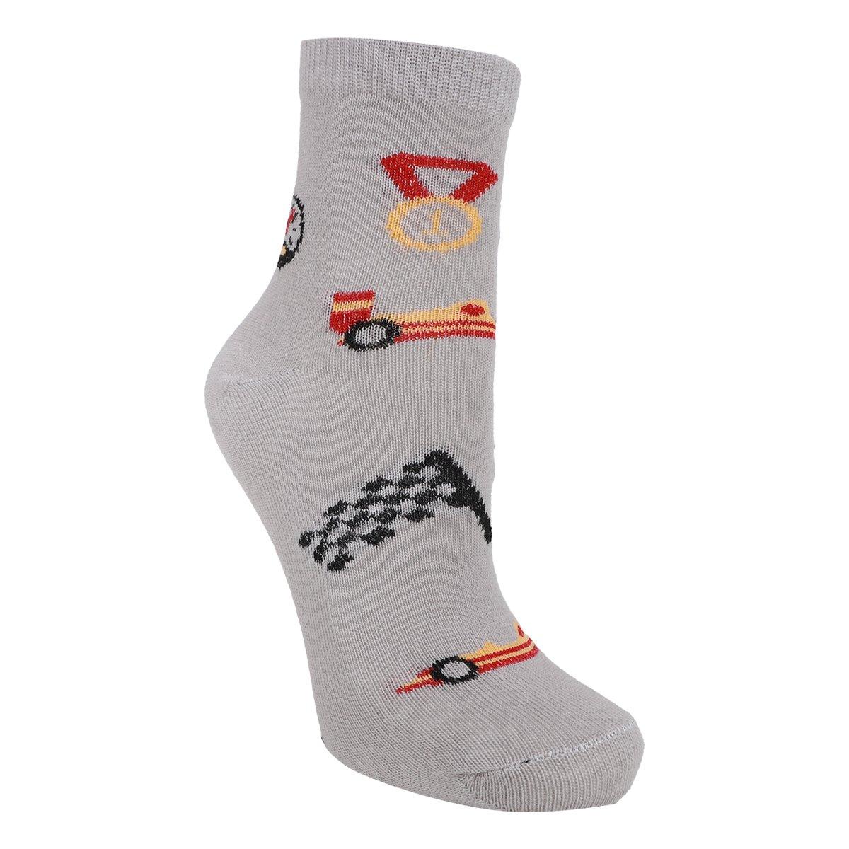 Kit Meia Cano Médio Infantil Cia Da Meia 6 Pares Menino - 4