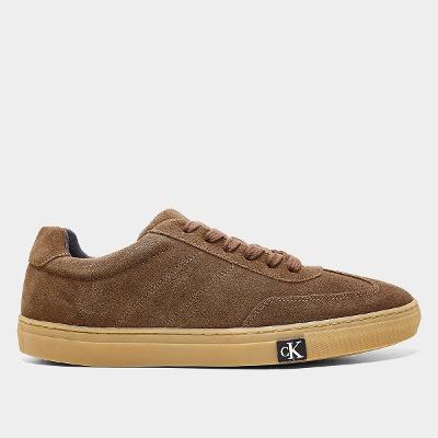 Tênis Couro Calvin Klein Palito Side Nobuck Masculino
