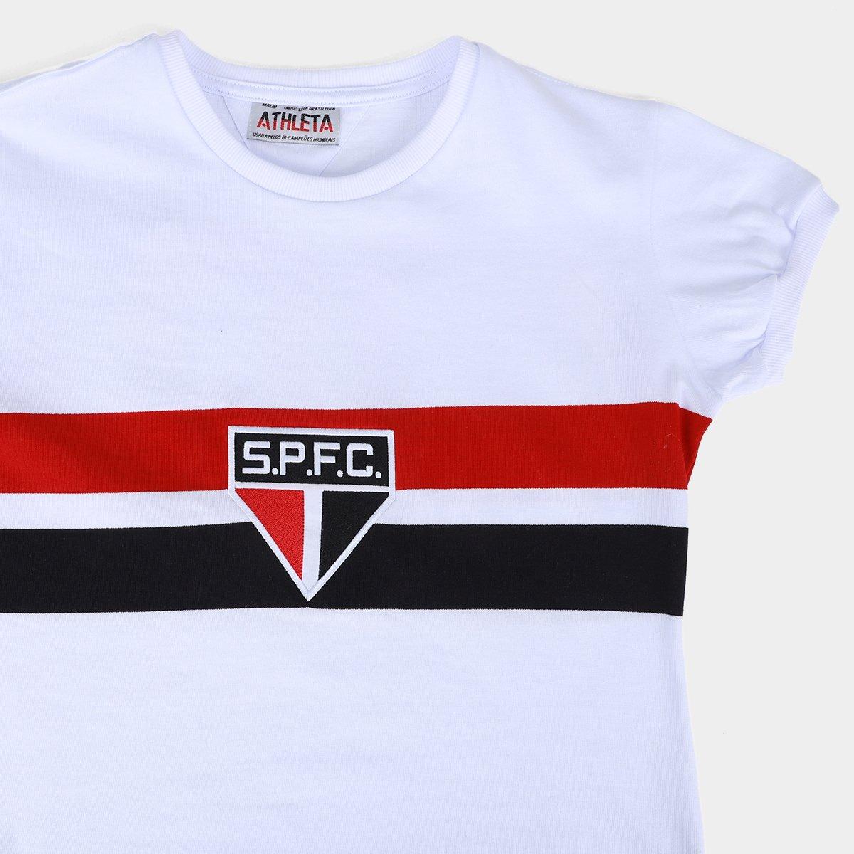 Camisa São Paulo Retrô 1970 Athleta Feminina - 5