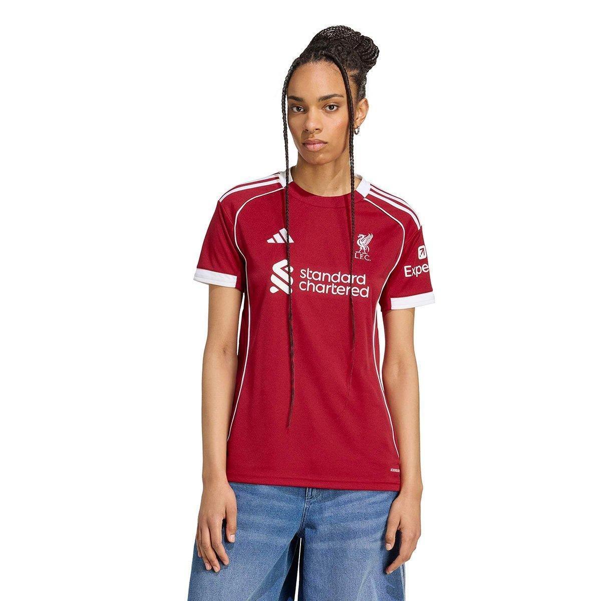 Camisa Liverpool Home 25/26 s/n Torcedor Adidas Feminina - 4