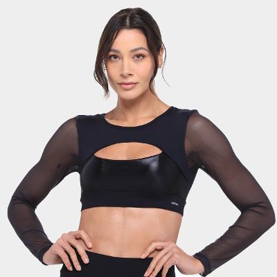Top Cropped Selene e Recorte Manga Longa Feminino