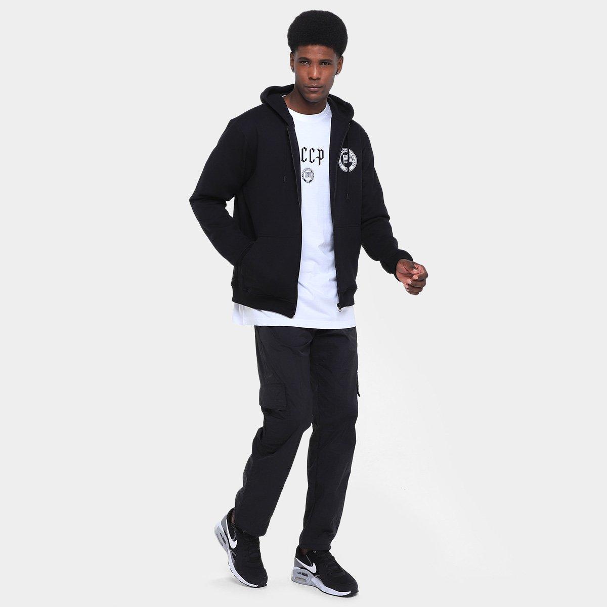 Moletom Corinthians C/Zíper Masculino - 4